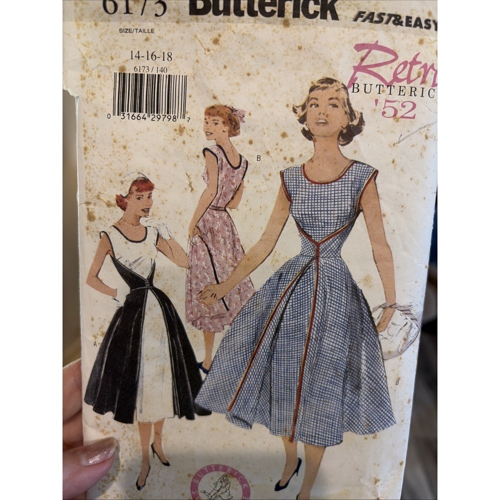 Butterick B4790 Retro 1950s Very Easy Wrap Dress Sewing Pattern Cut To A Sz 14